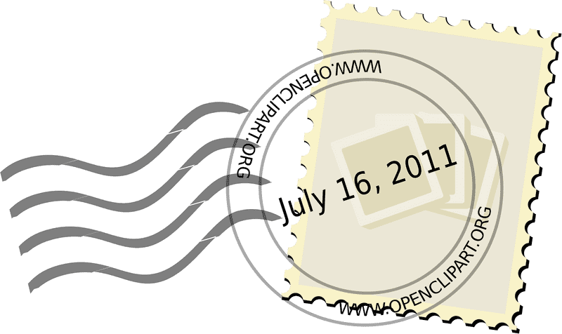 Vintage Passport Stamp with Postmark Detail PNG