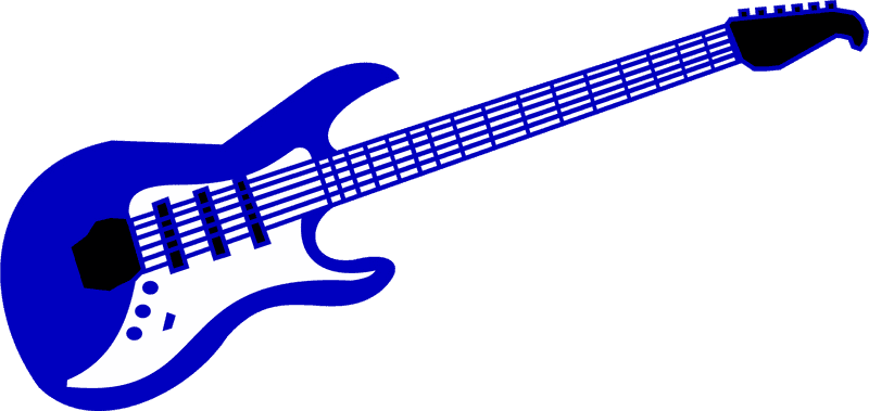 Vibrant Blue Electric Guitar Design PNG