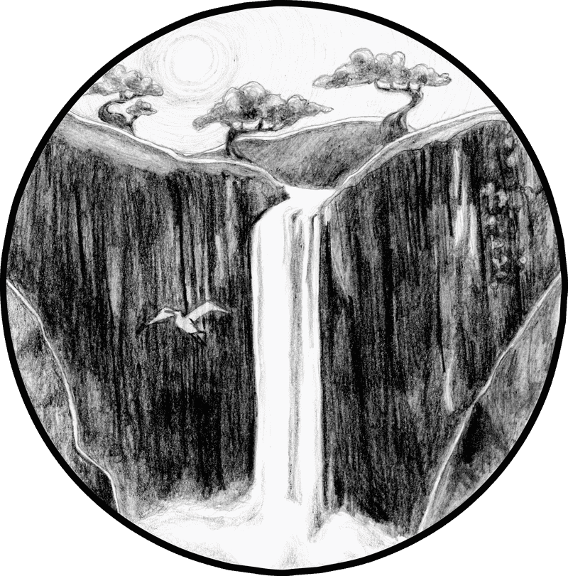 Whispers of the Waterfall Nature's Serenade PNG