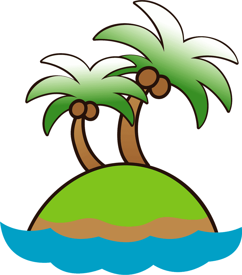 Tropical Paradise with Palm Trees PNG