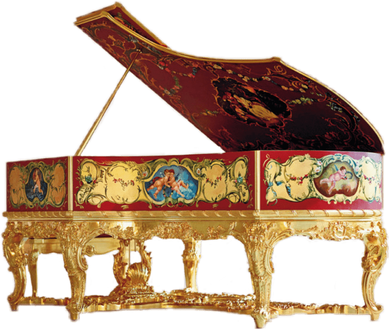 Ornate Grand Piano of Elegance and Artistry PNG