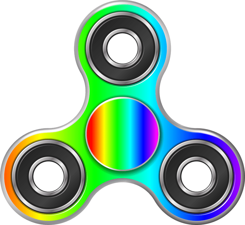 Rainbow Glimmer Fidget Spinner Delight PNG