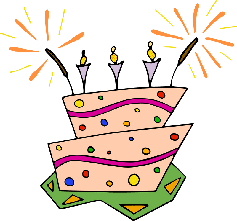 Joyful Birthday Cake Celebration with Sparklers PNG