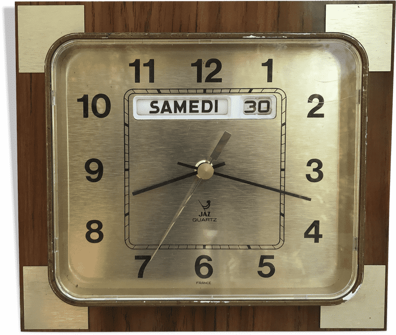 Classic Gold Clock with Day Indicator PNG