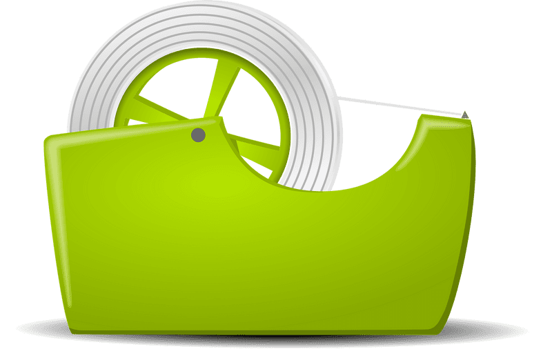 Colorful Scotch Tape Dispenser with Rolling Mechanism PNG