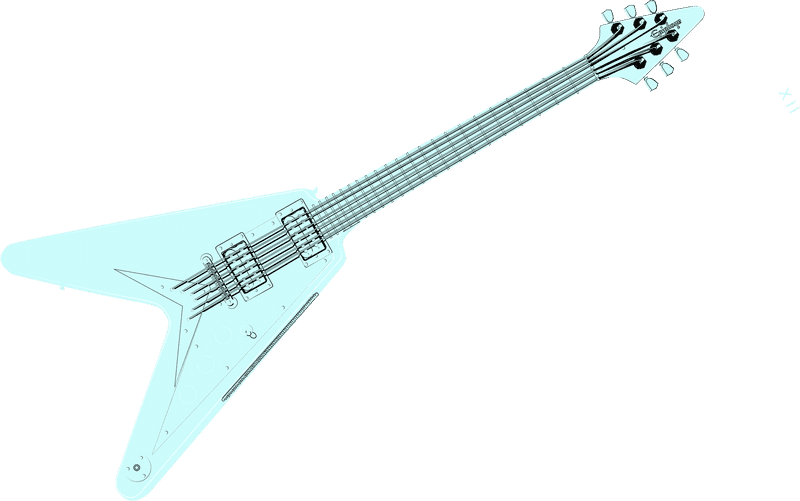 Electric Guitar in Sleek V-Shape Design PNG