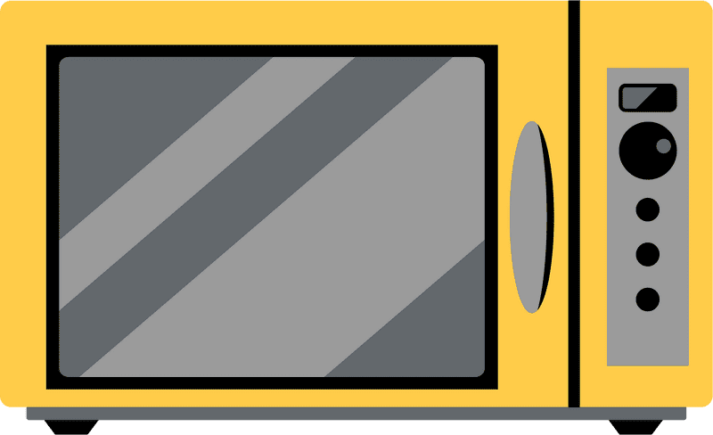 Bright Yellow Microwave Oven for Quick Meals PNG