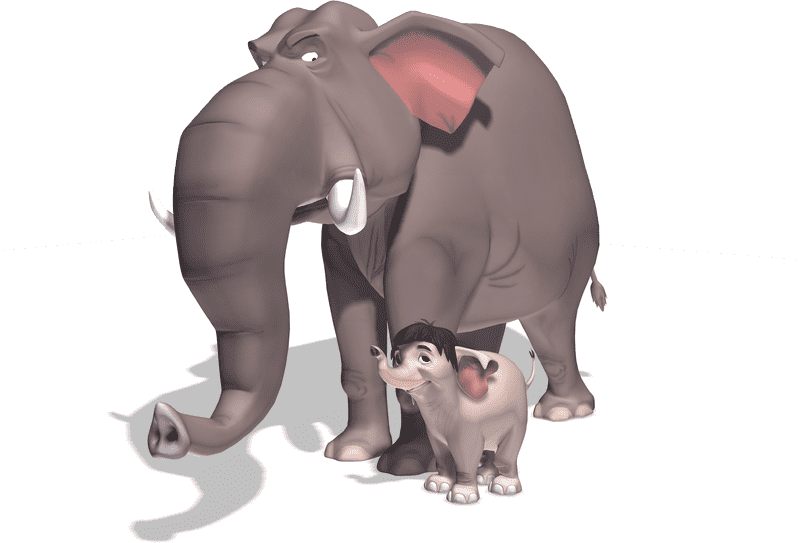 Adventures on the Jungle Trail Elephant and Friend PNG