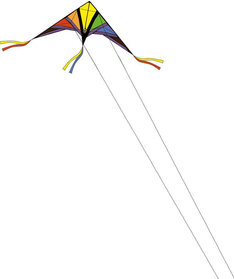 Vibrant Rainbow Kite in the Sky PNG