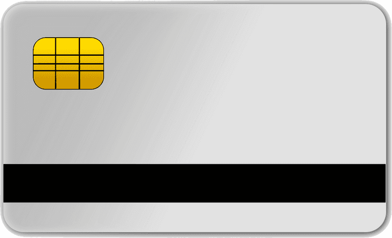 Basic Silver Credit Card Design PNG