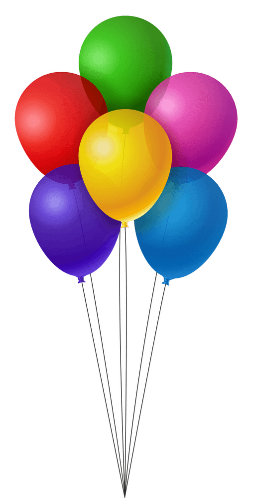Colorful Celebration Balloon Bouquet PNG