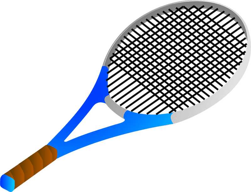 Vibrant Blue Tennis Racket Design PNG