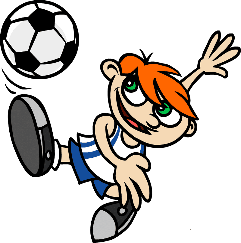 Playful Kid Engaging in Soccer Sport PNG