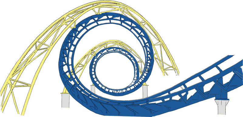 Paint Roller Coaster A Spiraling Adventure PNG