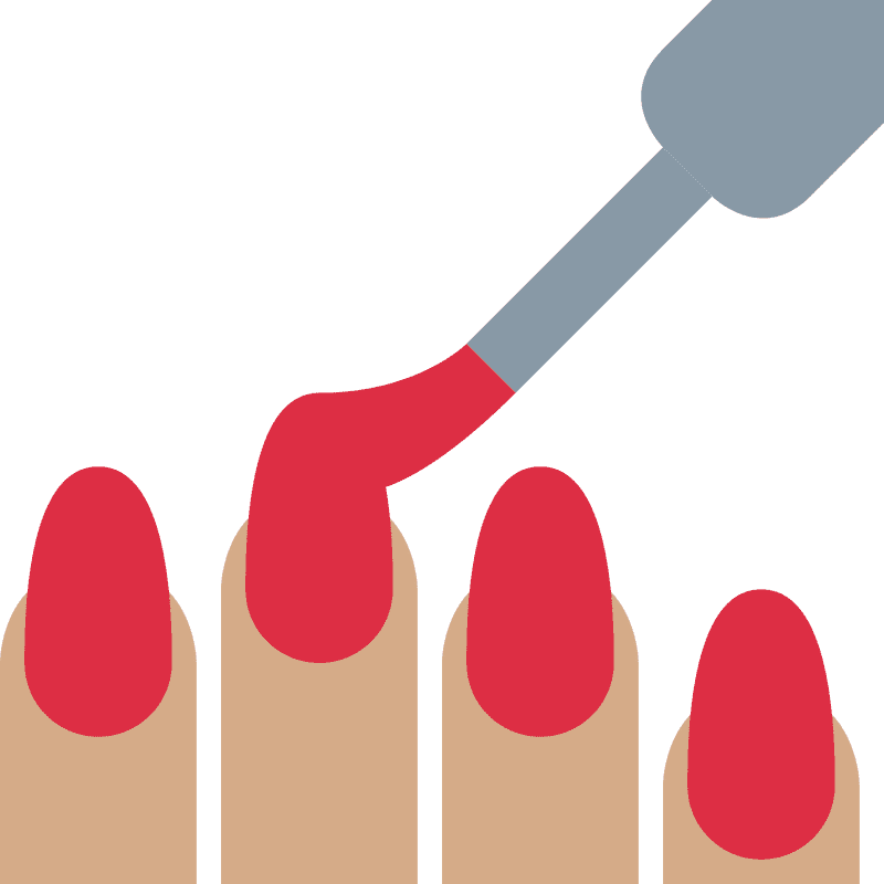 Vibrant Red Nail Polish Application PNG