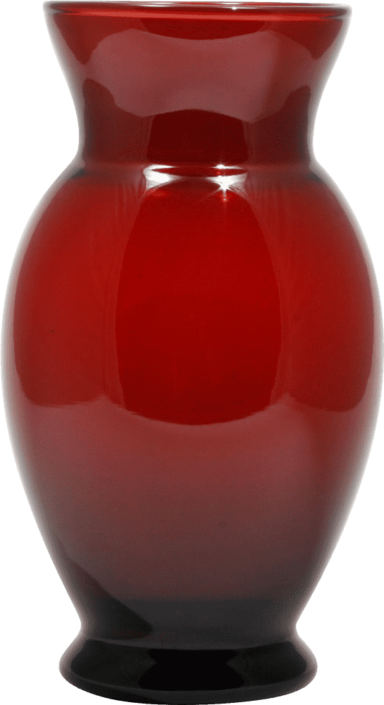 Elegant Red Glass Vase PNG