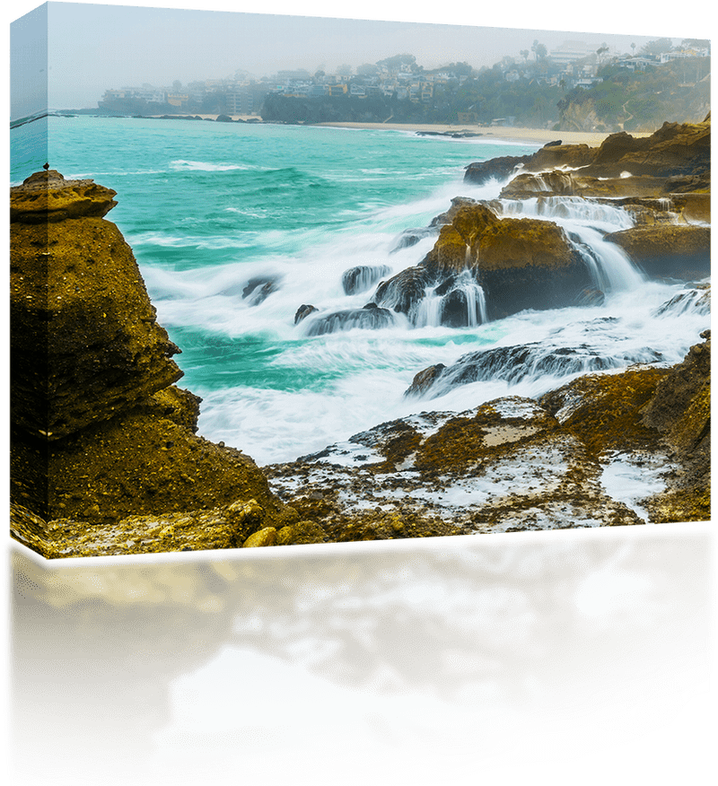 Serene Coastal Waterfall Beauty PNG