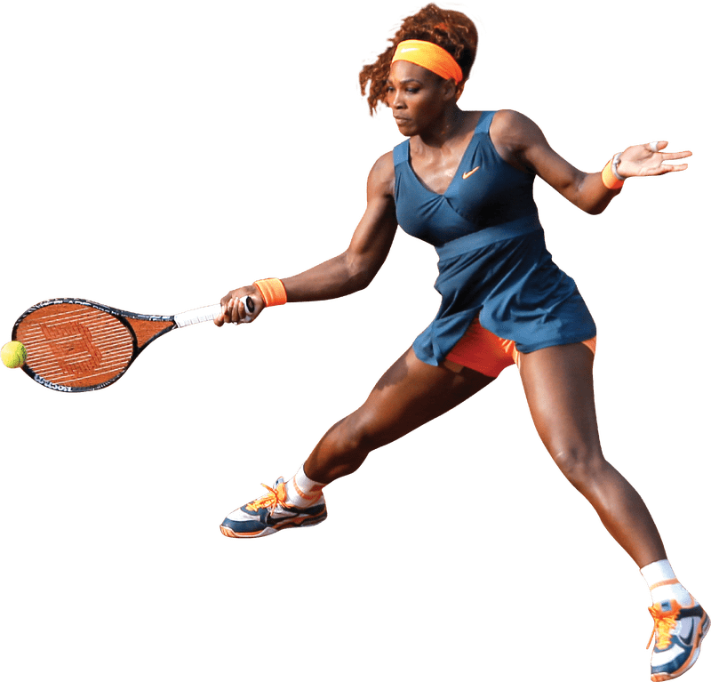 Dynamic Tennis Champion in Action PNG