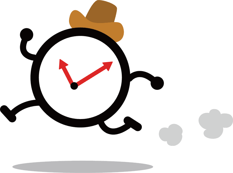 Happy Clock on the Run PNG