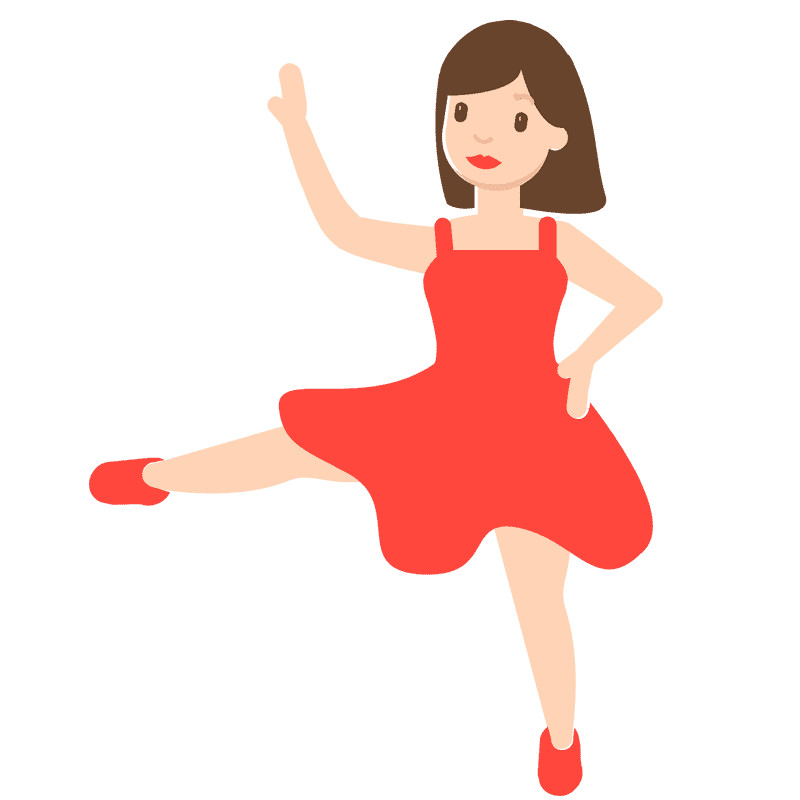 Joyful Dance in a Red Dress PNG
