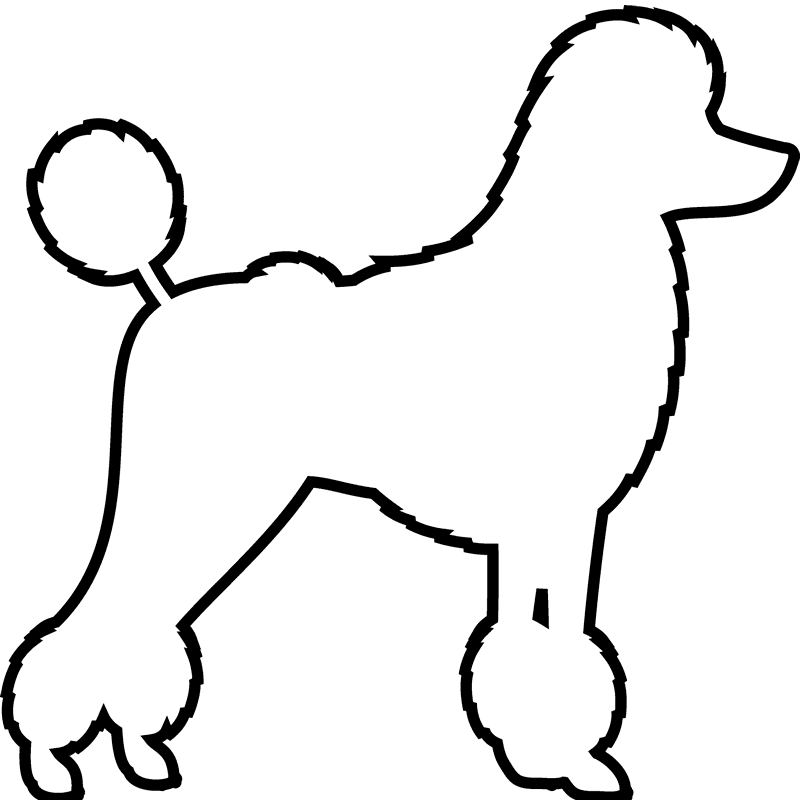 Poodle Silhouette Rubber Stamp Design PNG