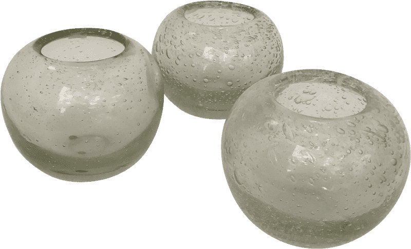 Nature's Tranquil Glass Vase Trio PNG