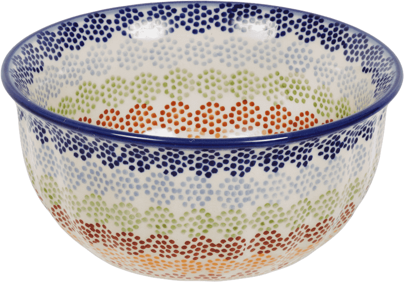 Colorful Polka Dot Oatmeal Bowl Delight PNG