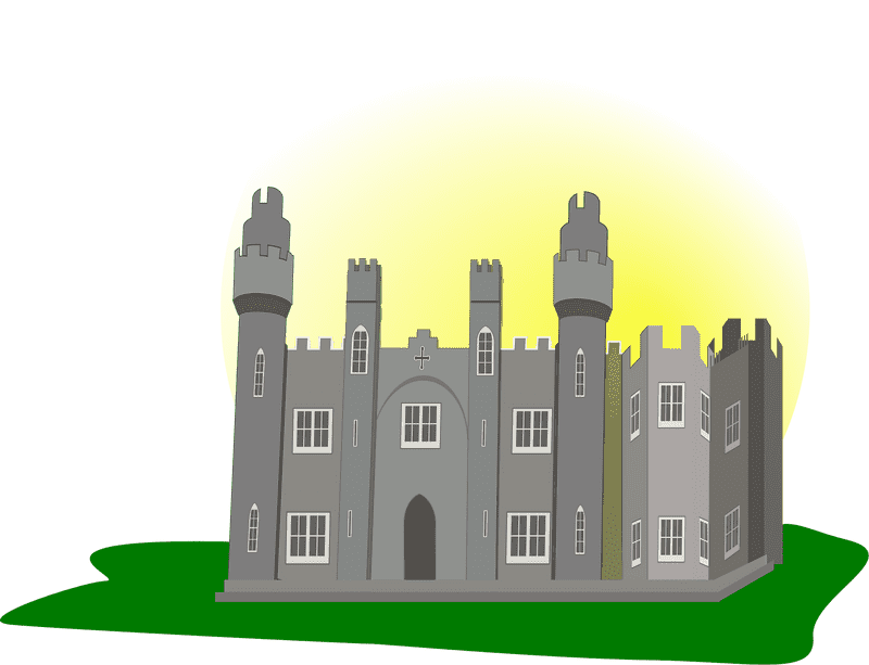 Elegant Silverstone Castle at Sunset PNG