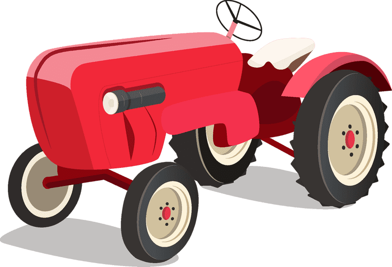 Red Classic Farm Tractor Adventure PNG