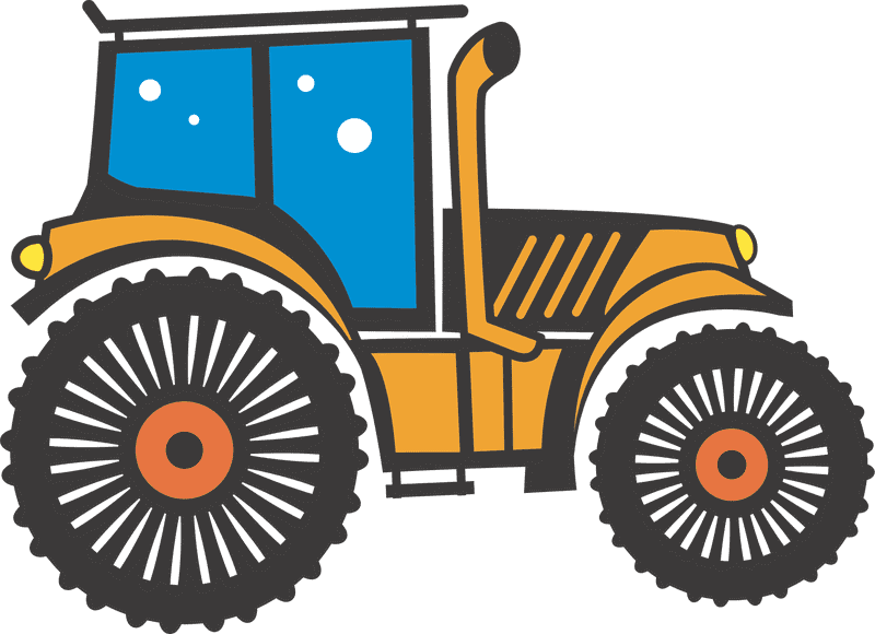 Bright and Bold Farm Tractor Design PNG