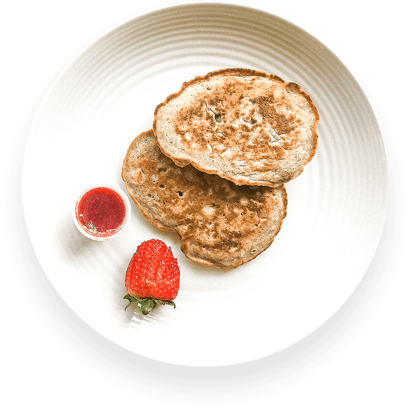 Delightful Presentation of Strawberry Pancakes PNG