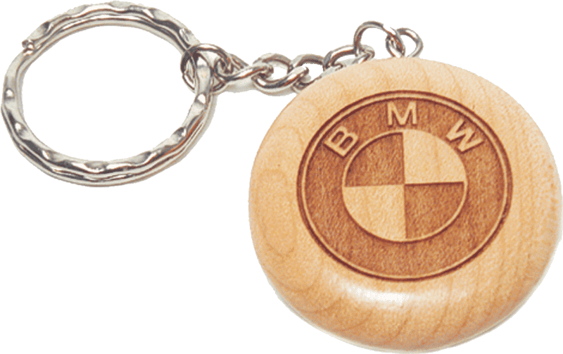 BMW Logo Wooden Keychain Design PNG