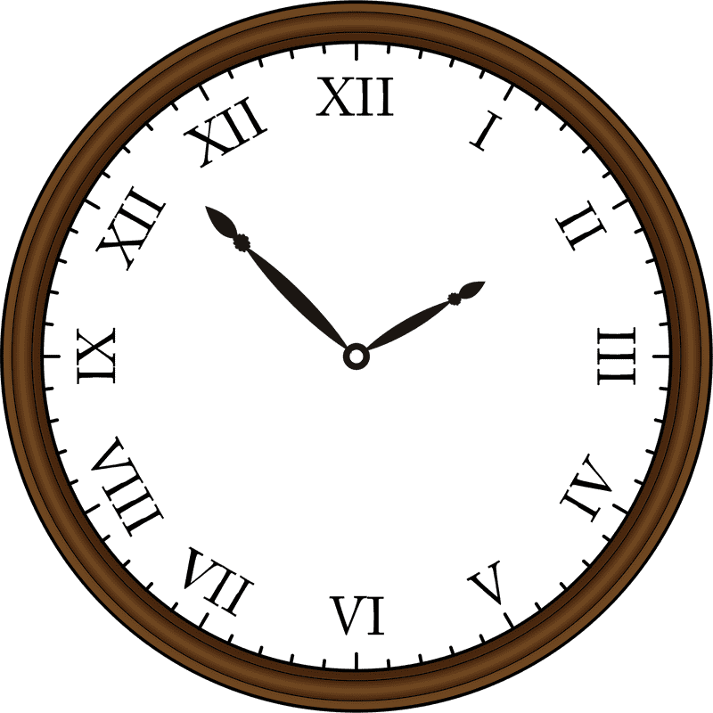 Elegant Wooden Wall Clock Design PNG
