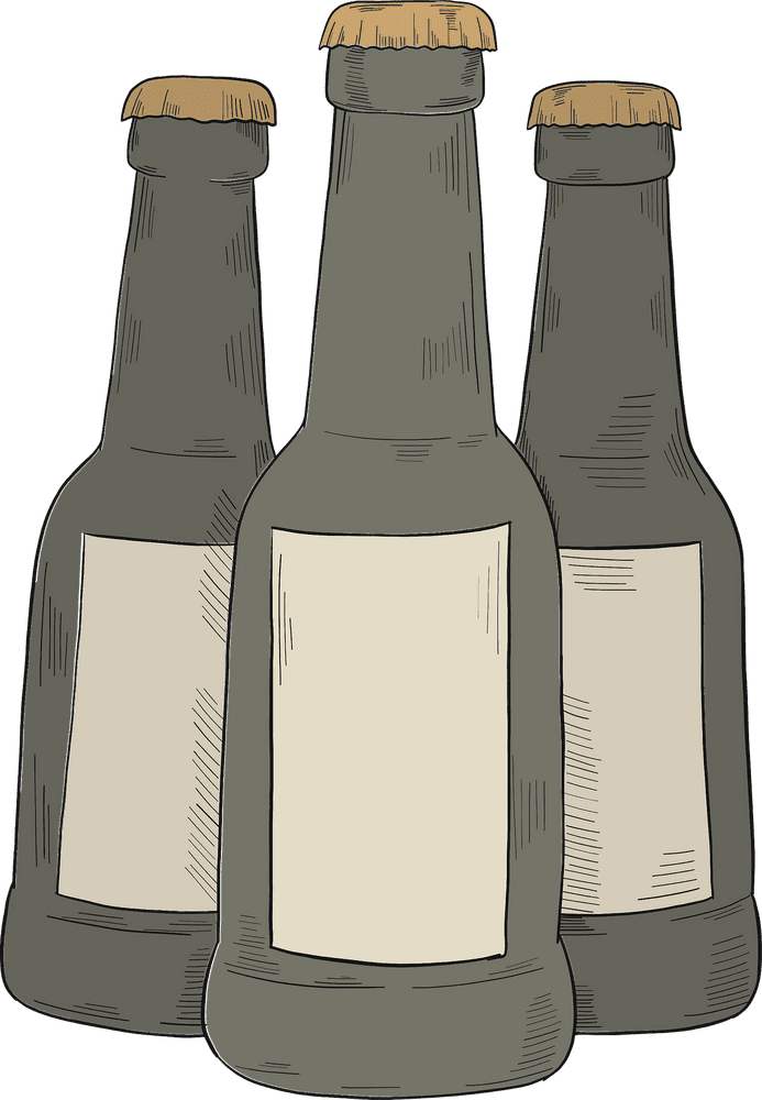 Three Classic Empty Bottles PNG