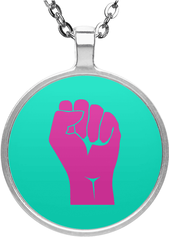 Empowerment Necklace Pendant with Fist Design PNG