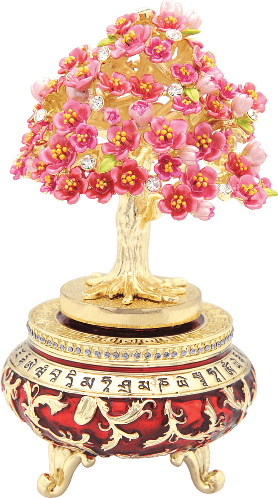 Enchanted Blossoms Bonsai Tree Sculpture PNG
