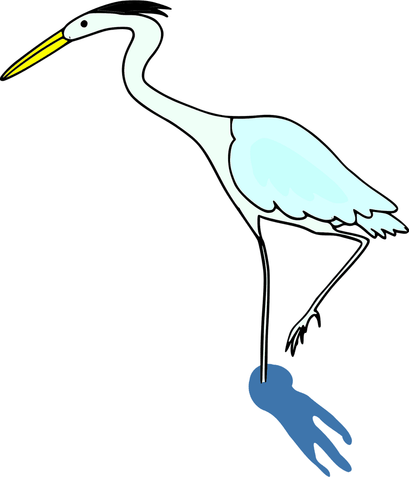 Graceful Heron by the Tranquil River PNG