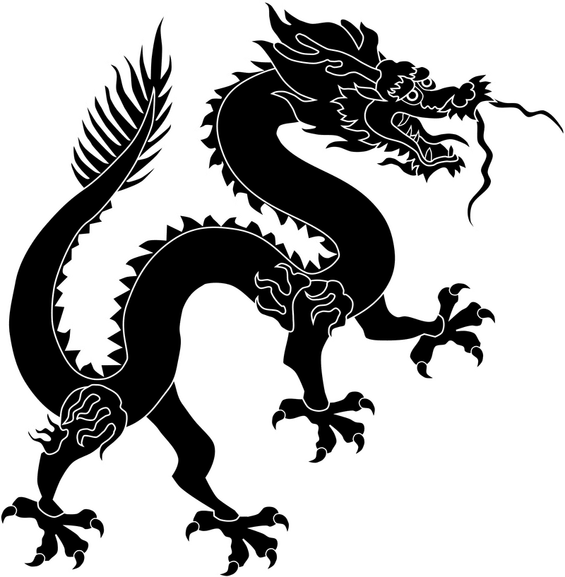 Chinese Dragon Emblem of Power and Wisdom PNG
