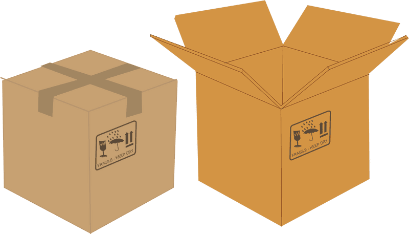 Cardboard Box Safe Transport for Fragile Items PNG