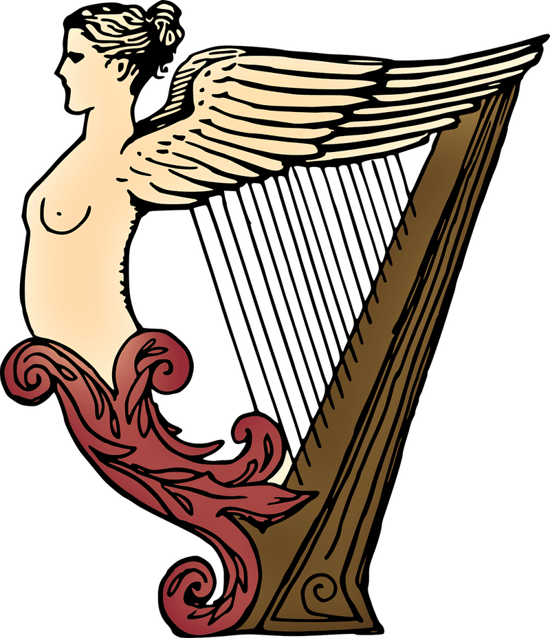 Elegant Harp as a Musical Instrument PNG