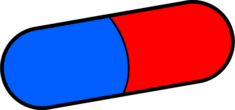 Colorful Dual-Capsule Pill of Choices PNG