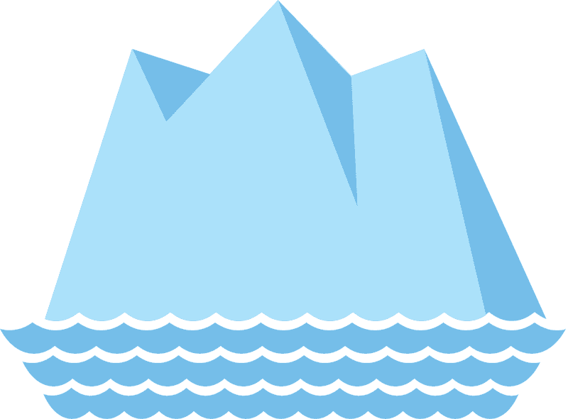 Majestic Iceberg Rising from the Ocean Depths PNG