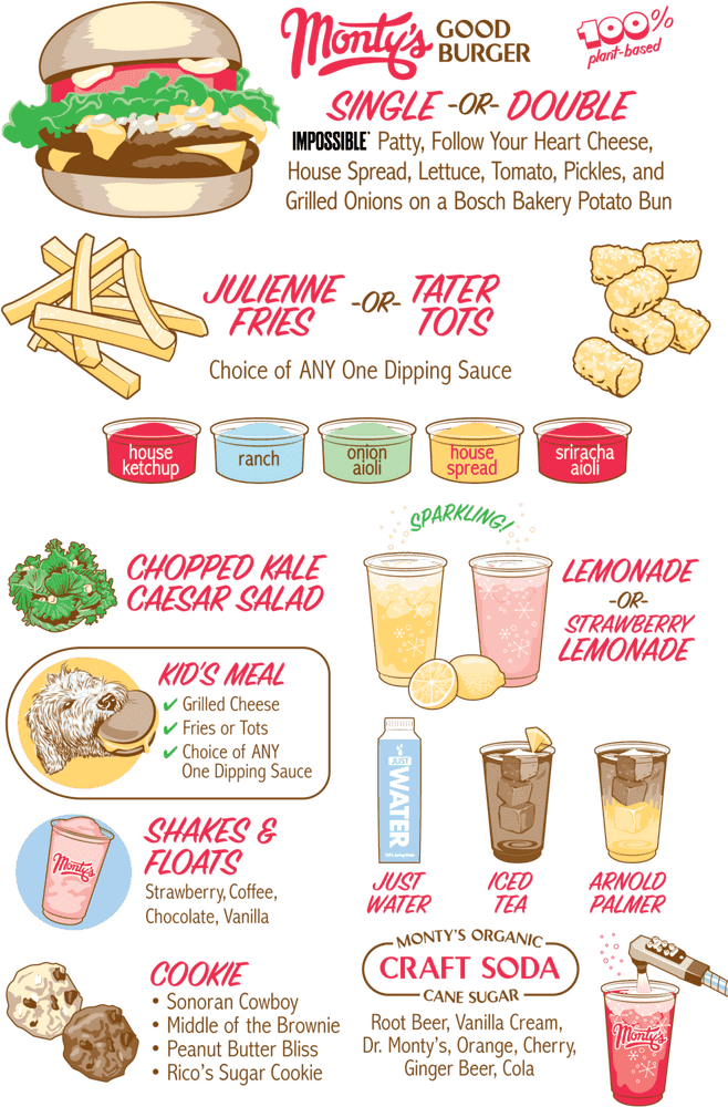 Monty's Good Burger Restaurant Menu Delight PNG