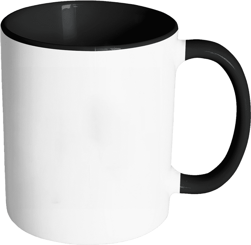 Stylish Black-Handled Ceramic Mug for Every Occasion PNG