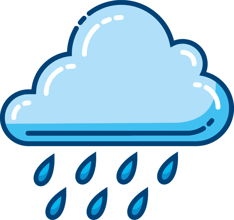 Gentle Rainfall Under a Soft Cloud PNG