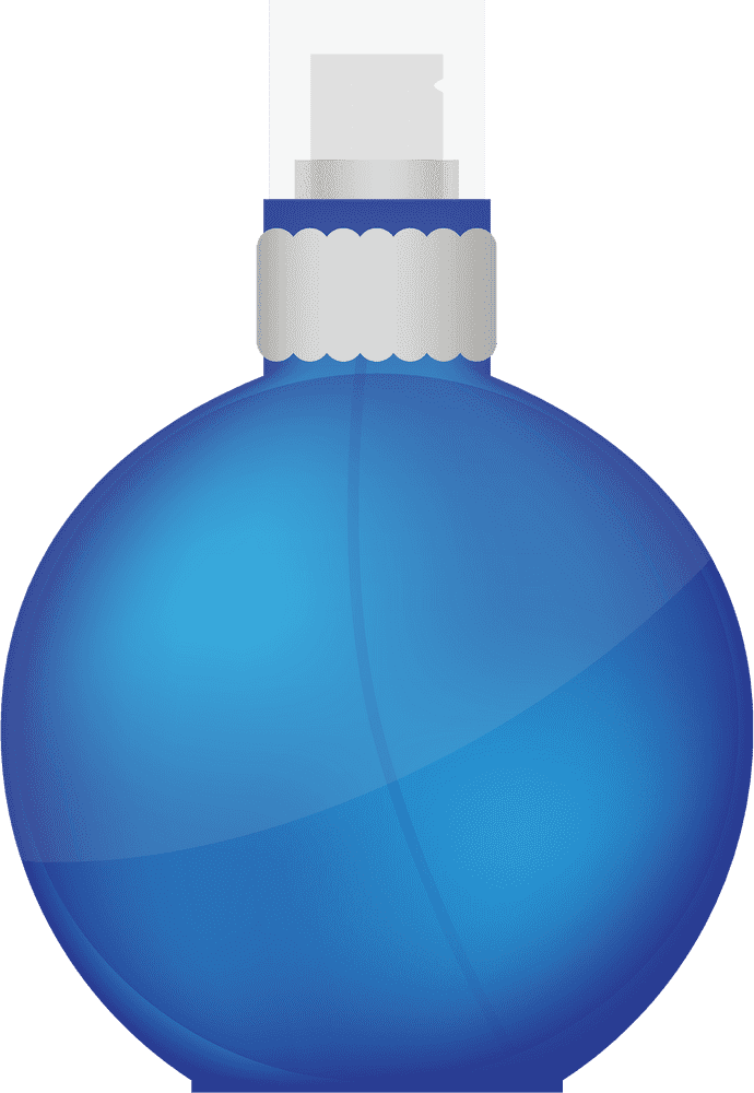 Elegant Blue Perfume Bottle of Essence PNG