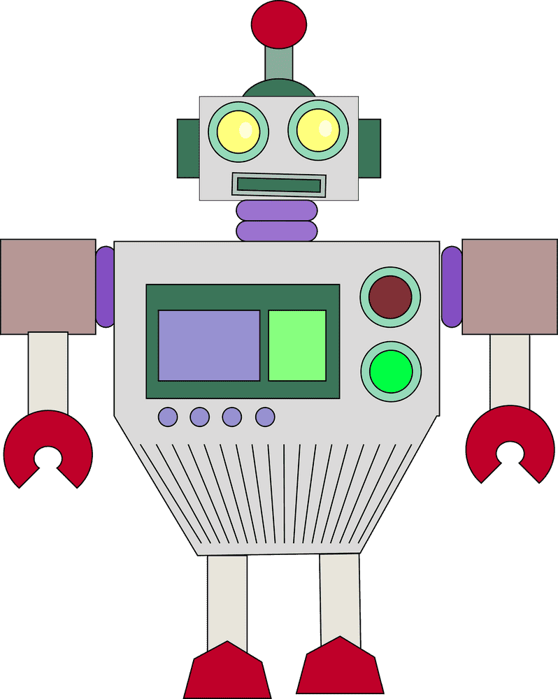 Whimsical Colorful Retro Robot Companion PNG