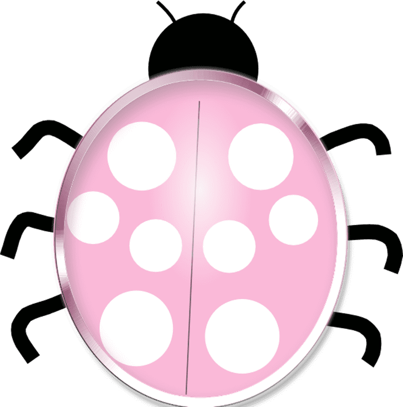 Charming Pink Ladybug with Playful Polka Dots PNG