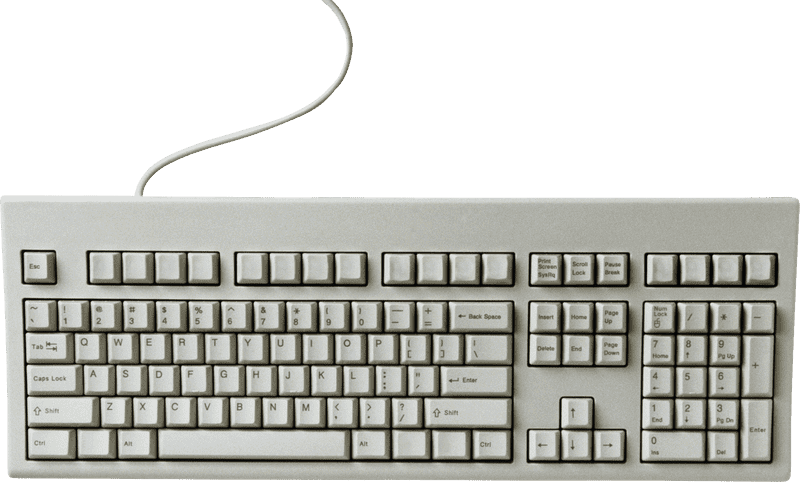 Classic White Keyboard Design for Typing Enthusiasts PNG