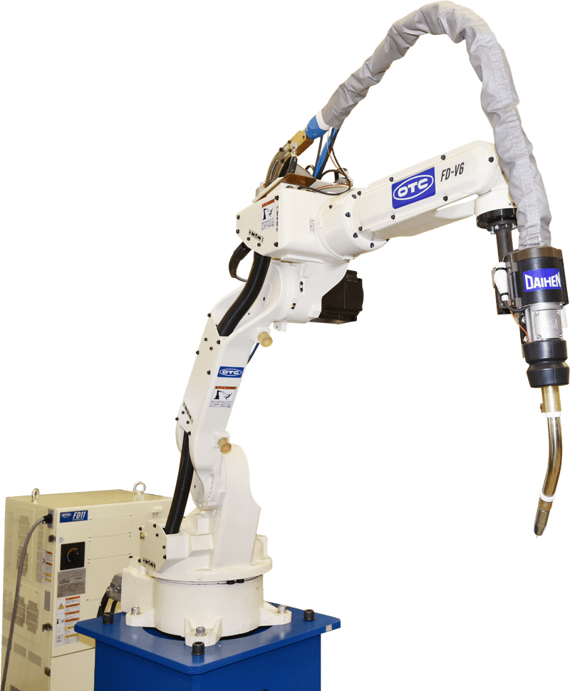 Advanced Welding Robot Arm System PNG